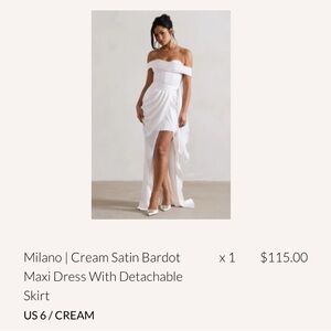 Cream High-Low Off-Shoulder Bridal Gown